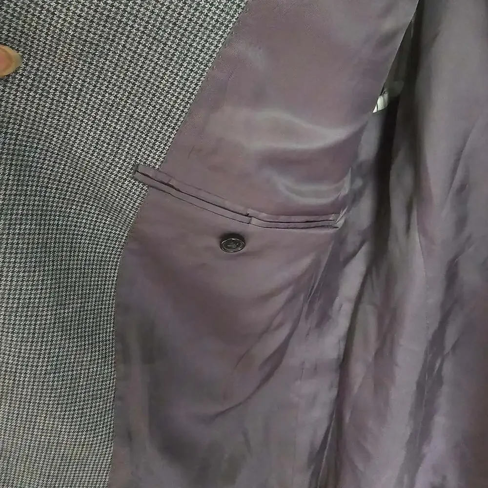 Lauren Ralph Lauren Gray Houndstooth Sport Coat Blazer 44R